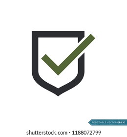 Shield, Check Mark, Check List Icon Vector Template