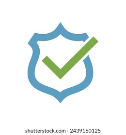 Blindaje, marca de verificación, plantilla de vectores de iconos de lista de comprobación