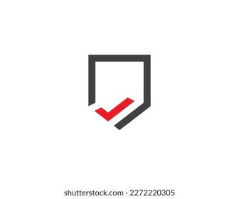 Shield Check Mark Logo Concept symbol icon sign Element Design. Tick, Cyber, Protection, Guardian Logotype. Vector illustration template