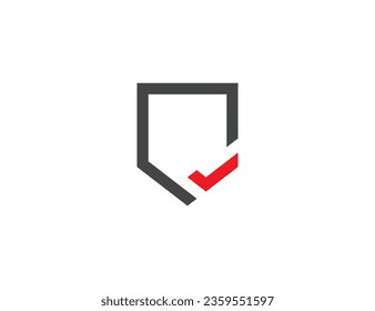 Shield with Check Mark Logo Concept icon sign symbol Element Design. Tick, Protection, Cyber, Guardian Logotype. Vector illustration template