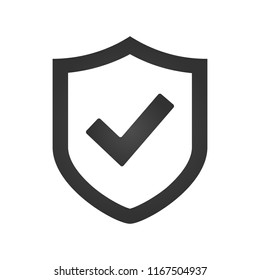 Shield check mark logo icon design template, vector illustration.