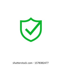 Shield and check mark logo icon design  vector template
