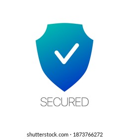 Shield check mark logo icon design template, Stock vector illustration isolated on white background.