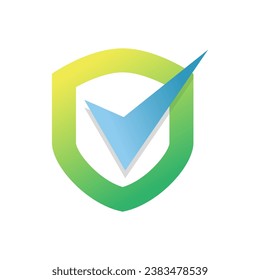 Shield check mark logo icon design template elements on white background