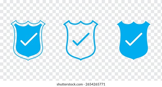 Marca de seleção escudo ícone de logotipo modelo de design, ilustração de vetor.