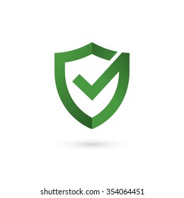 Shield check mark logo icon design template elements