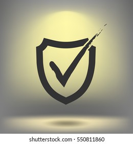 Shield check mark logo icon design template elements