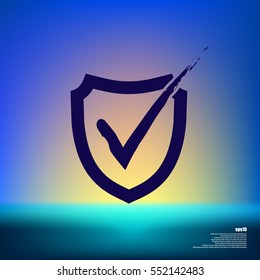 Shield check mark logo icon design template elements