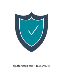 Schild mit dem Häkchen Silhouette Stil Symbol Design des Sicherheitssystems Warnschutz-Gefahrenwebalarm und sichere Vektorillustration