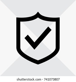 Shield with check mark symbol for download. Approved icon. Vector icon
