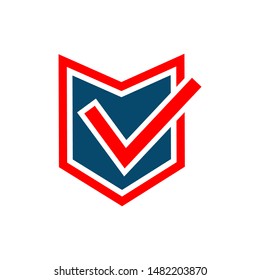 Shield Check Mark symbol icon vector EPS 10 illustration