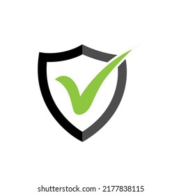 Shield Check Mark Tick Symbol Secured Stock Vector (Royalty Free ...