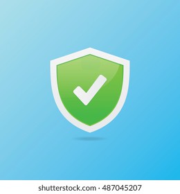 Shield With Check Mark Vector Icon
