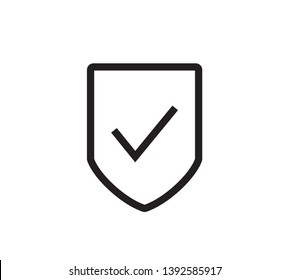 Shield and check mark vector illustration
