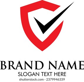 shield check mark vector logo design