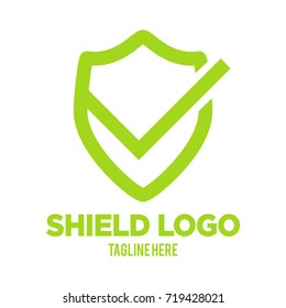 Shield Check Minimal and Line Style Logo Design