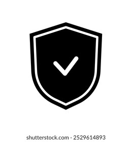 Shield with check sign, protectiom- vector icon
