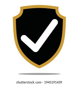 shield with check sign vector design