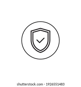 shield check verified outline style icon in circle