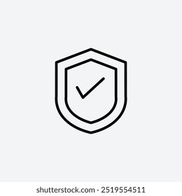 Shield checkline vector icon. EPS 10