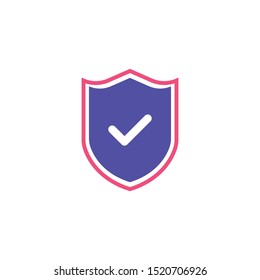Shield With Checkmark Colorful Icon Vector Eps