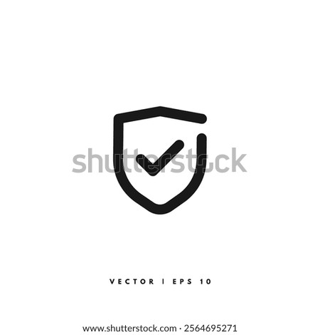 Shield Checkmark Icon. Editable Stroke