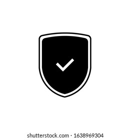 Shield with checkmark icon logo illustration on a white background. eps 10