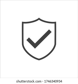 shield and checkmark icon on a white background. EPS10