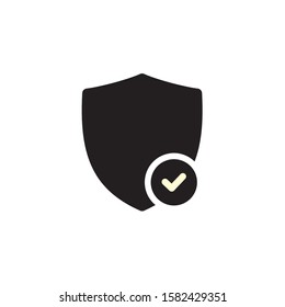 Shield with checkmark icon symbol vector illustration