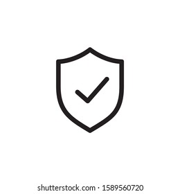 Shield with checkmark icon symbol vector illustration