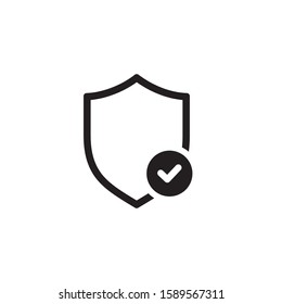 Shield with checkmark icon symbol vector illustration