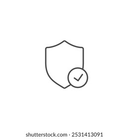 Shield with checkmark icon symbol vector illustration