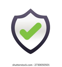 Shield with checkmark icon vector illustration,  verified protection shield symbol vector, secure guarantee shield check symbol vector
