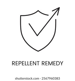 A shield with a checkmark icon in vector, representing verified pest protection, with an editable stroke.