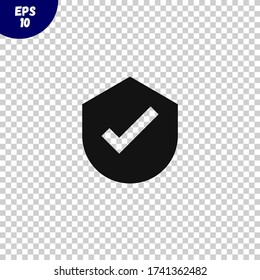 Shield checkmark icon.Security symbol.Safety icon illustration