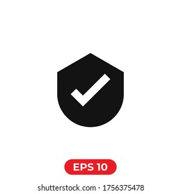 Shield checkmark icon.Security symbol.Safety icon illustration