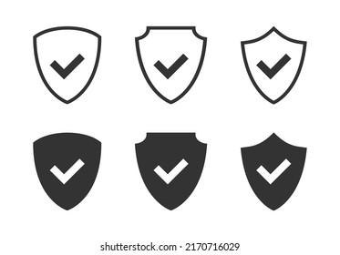 Shield with a checkmark in the middle Protection icon concept. Shield check mark icon. Vector illustration.