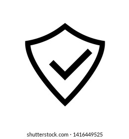 Shield with checkmark symbol for download. Vector icon