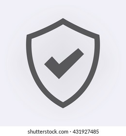 Shield with checkmark symbol for download . Vector illustration