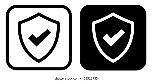 Shield with checkmark symbol for download . Vector illustration