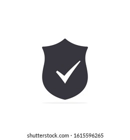 Shield with checkmark symbol Vector isolated flat icon.