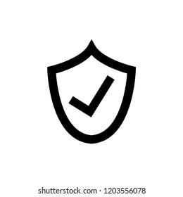 Shield with checkmark vector icon 