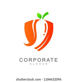 shield + chili vector logo design