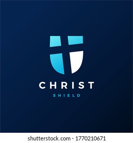 shield christ logo vector icon illustration