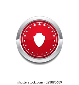 Shield Circular Vector Red Web Icon Button