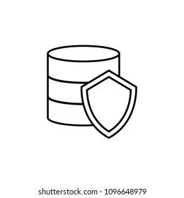 shield in coins icon. Element of cyber security icon for mobile concept and web apps. Thin line shield in coins icon can be used for web and mobile on white background