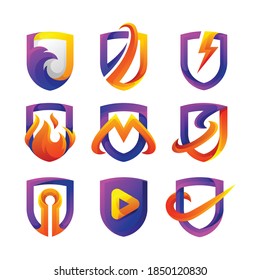 shield collection gradient logo design