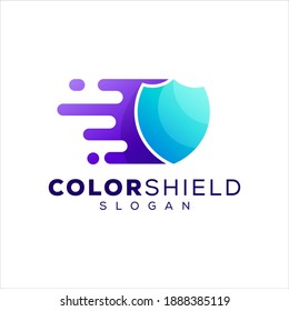 shield color gradient logo design