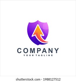 shield color gradient logo design