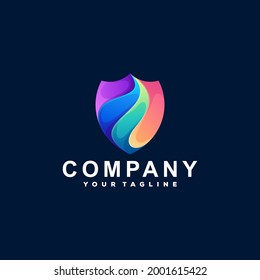 shield color gradient logo design
